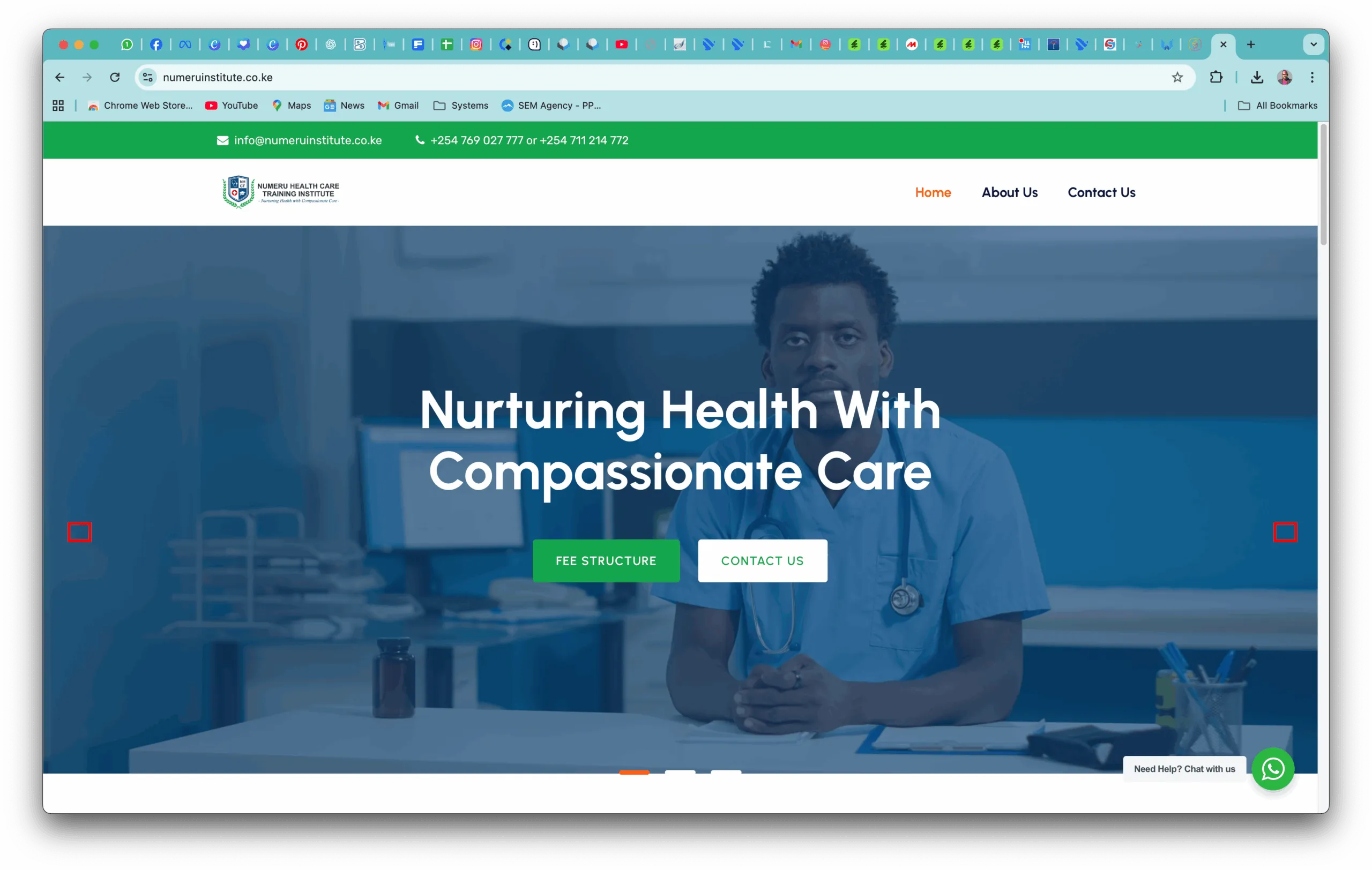 An educational website for a professional institute, providing course information and resources.